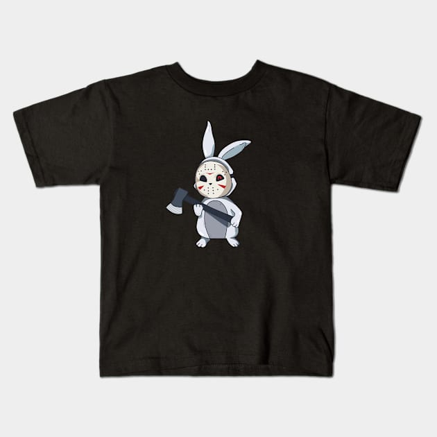 Evil Bunny Kids T-Shirt by Horrible Bunny